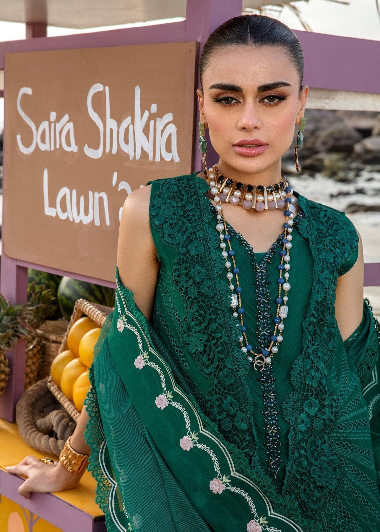 Crimson | Lawn 24 | Ulysses - Seaweed - Pakistani Designer Dress - by Crimson | Type: Luxury - 100% Original at Saira Sultan
