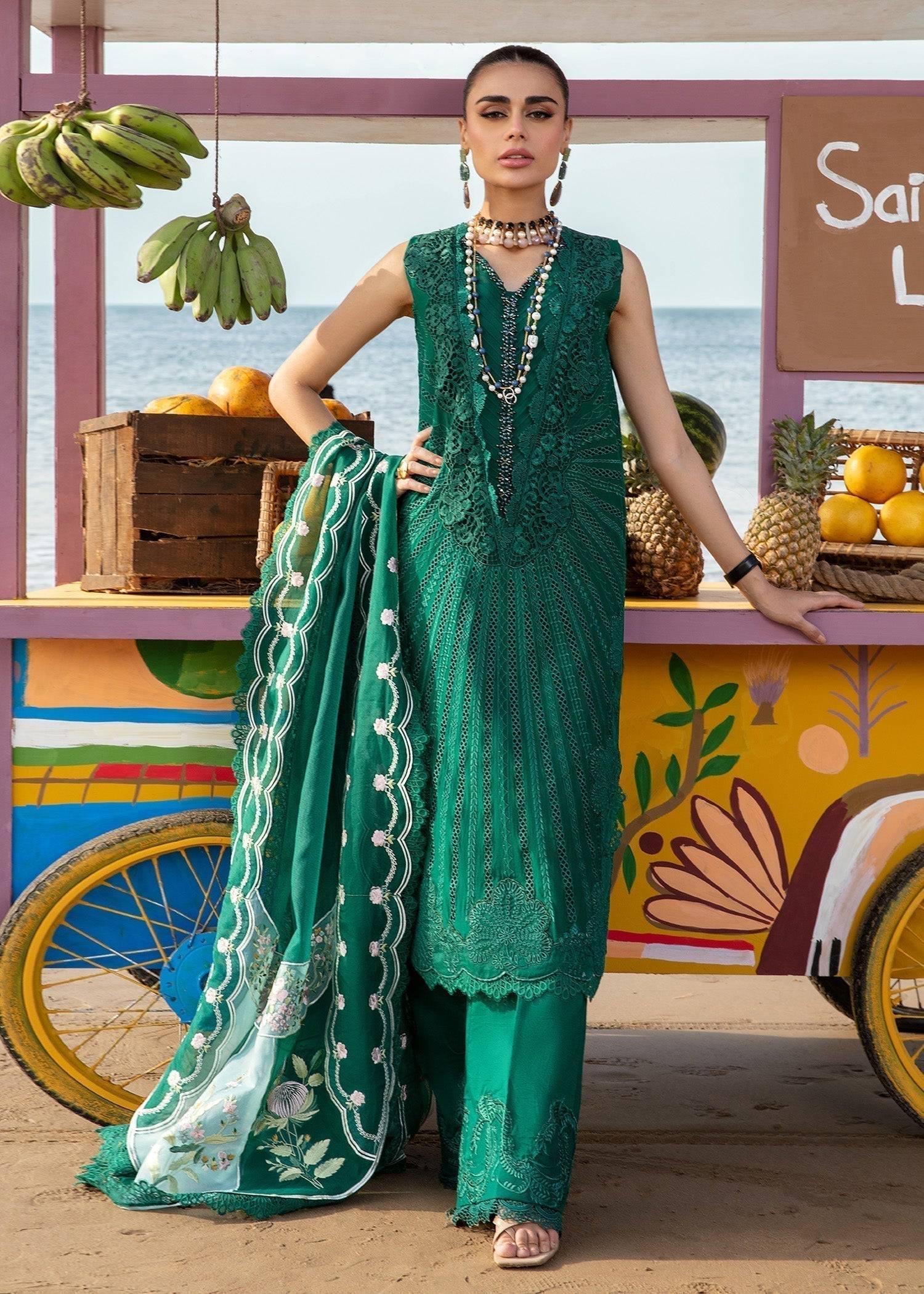 Crimson | Lawn 24 | Ulysses - Seaweed - Pakistani Designer Dress - by Crimson | Type: Luxury - 100% Original at Saira Sultan