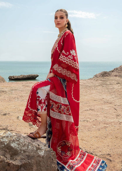 Crimson | Lawn 24 | Stars of Fire - Flame red - Pakistani Designer Dress - by Crimson | Type: Luxury - 100% Original at Saira Sultan