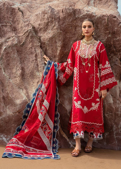 Crimson | Lawn 24 | Stars of Fire - Flame red - Pakistani Designer Dress - by Crimson | Type: Luxury - 100% Original at Saira Sultan