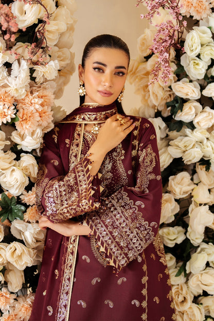 Alizeh | Luxury Raw Silk | AF-RS-01-SALSA M Maroon Raw Silk