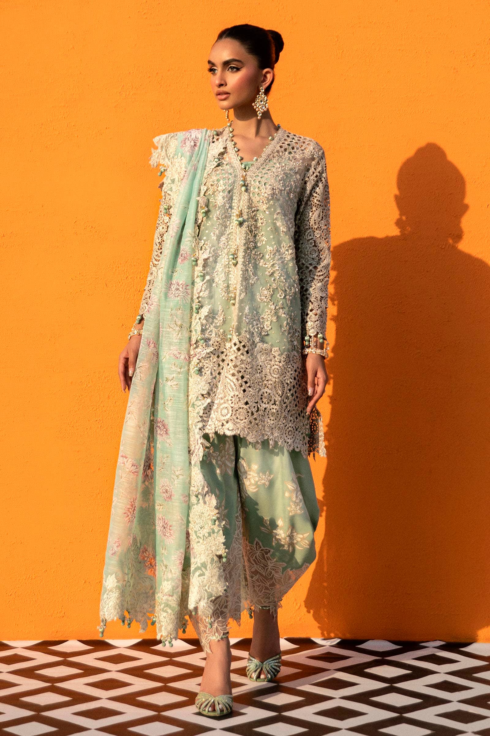 Sana Safinaz | Nura Festive 24 | N241-007-3CV - Pakistani Designer Dress - by Sana Safinaz | Type: Bridal - 100% Original at Saira Sultan