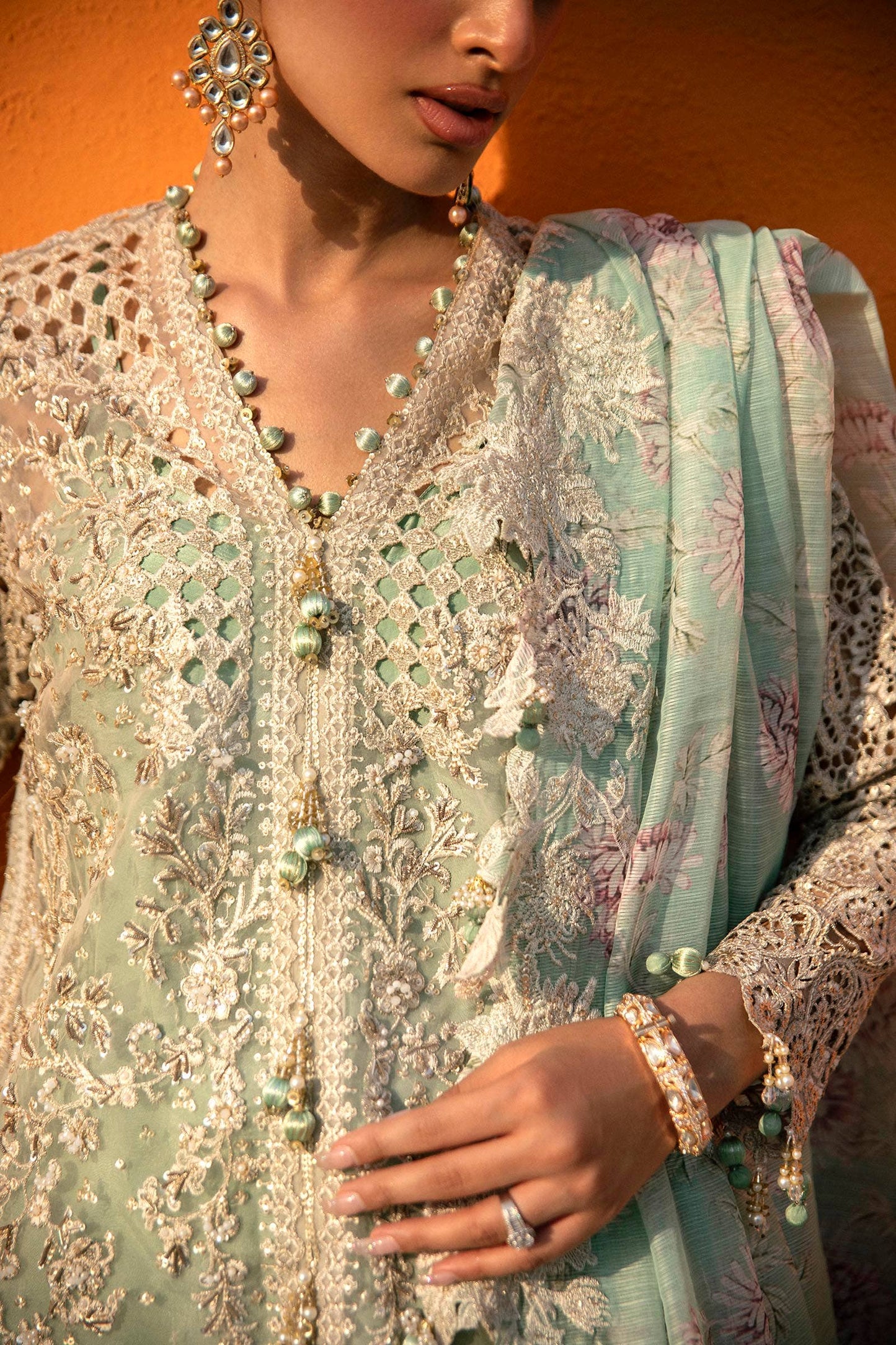 Sana Safinaz | Nura Festive 24 | N241-007-3CV - Pakistani Designer Dress - by Sana Safinaz | Type: Bridal - 100% Original at Saira Sultan