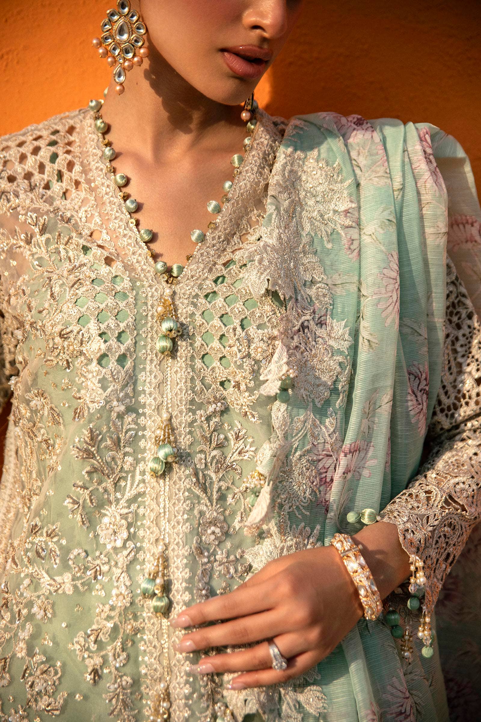 Sana Safinaz | Nura Festive 24 | N241-007-3CV - Pakistani Designer Dress - by Sana Safinaz | Type: Bridal - 100% Original at Saira Sultan
