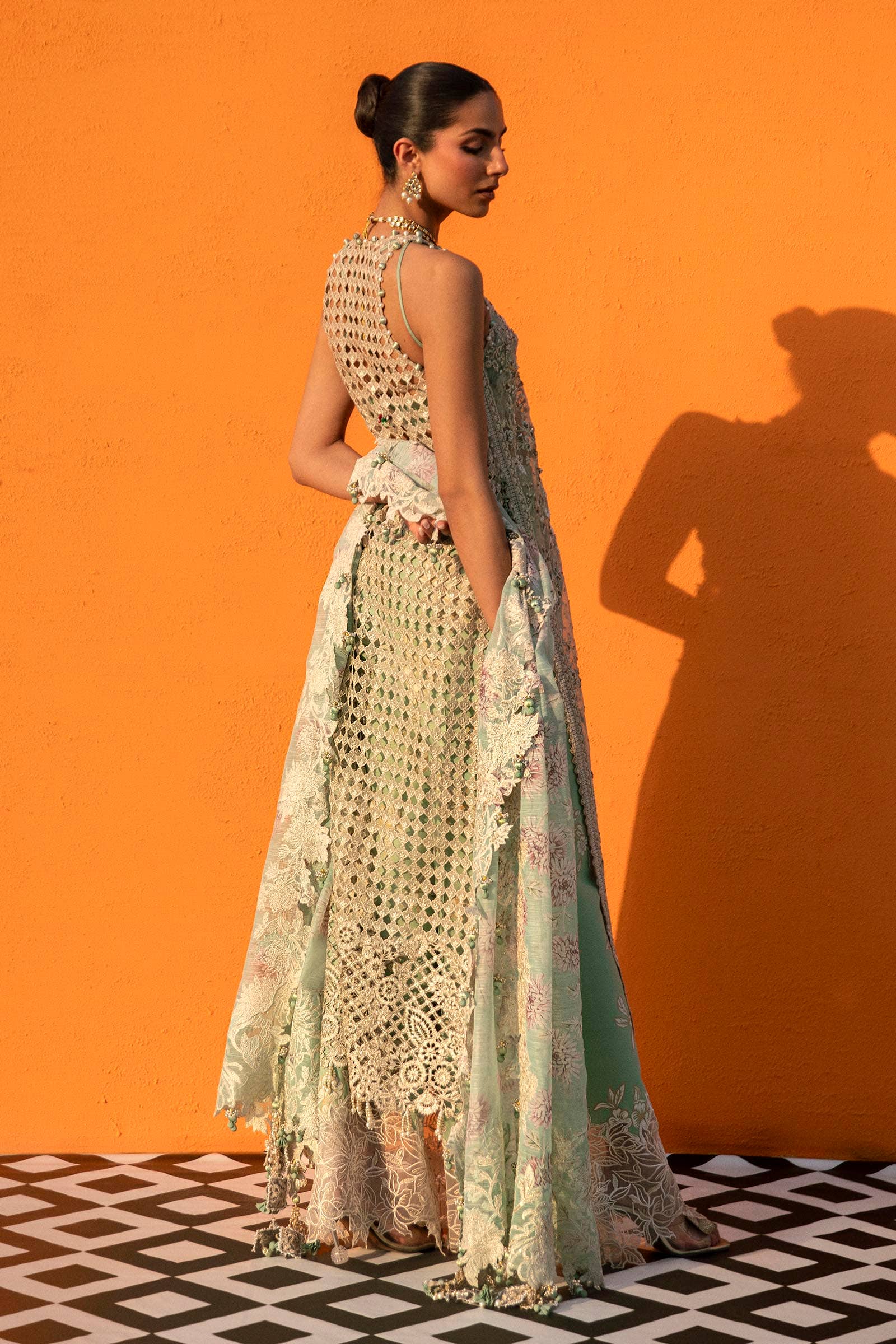 Sana Safinaz | Nura Festive 24 | N241-007-3CV - Pakistani Designer Dress - by Sana Safinaz | Type: Bridal - 100% Original at Saira Sultan