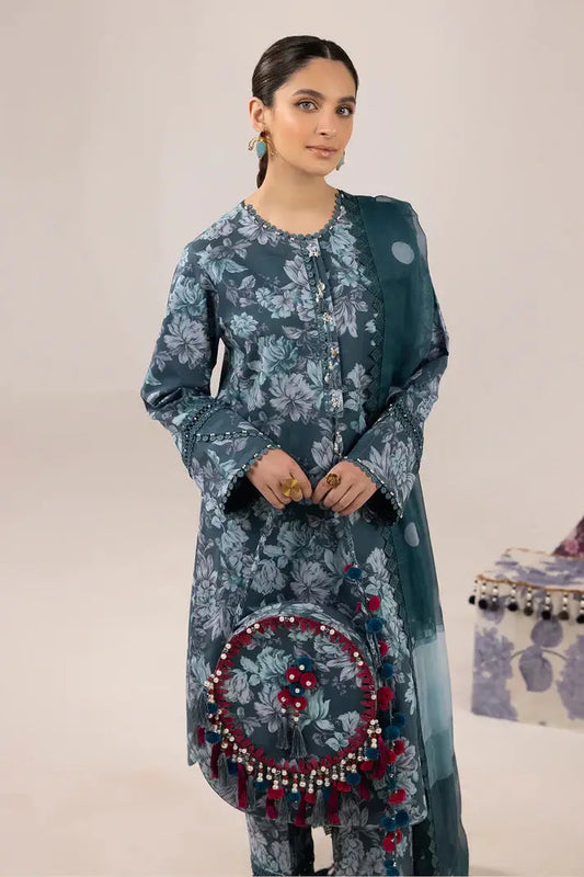 Alizeh | Sheen Lawn Prints 24 | Sea Mist - Pakistani Designer Dress - by Alizeh | Type: Luxury - 100% Original at Saira Sultan