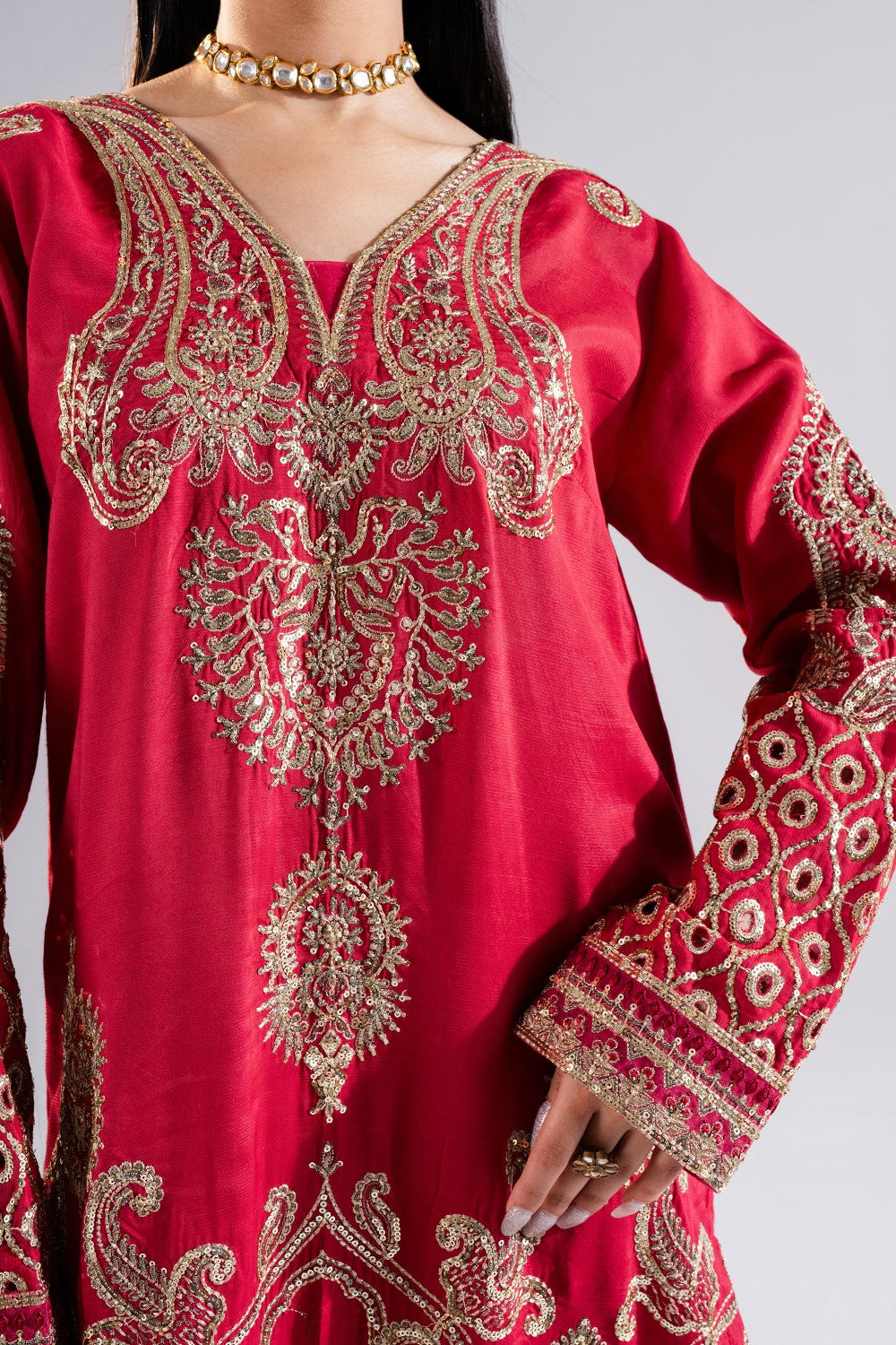 Maryum N Maria | Luna Formals | SELAH L Hot Pink Viscose Cotton