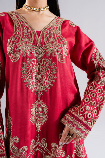 Maryum N Maria | Luna Formals | SELAH L Hot Pink Viscose Cotton