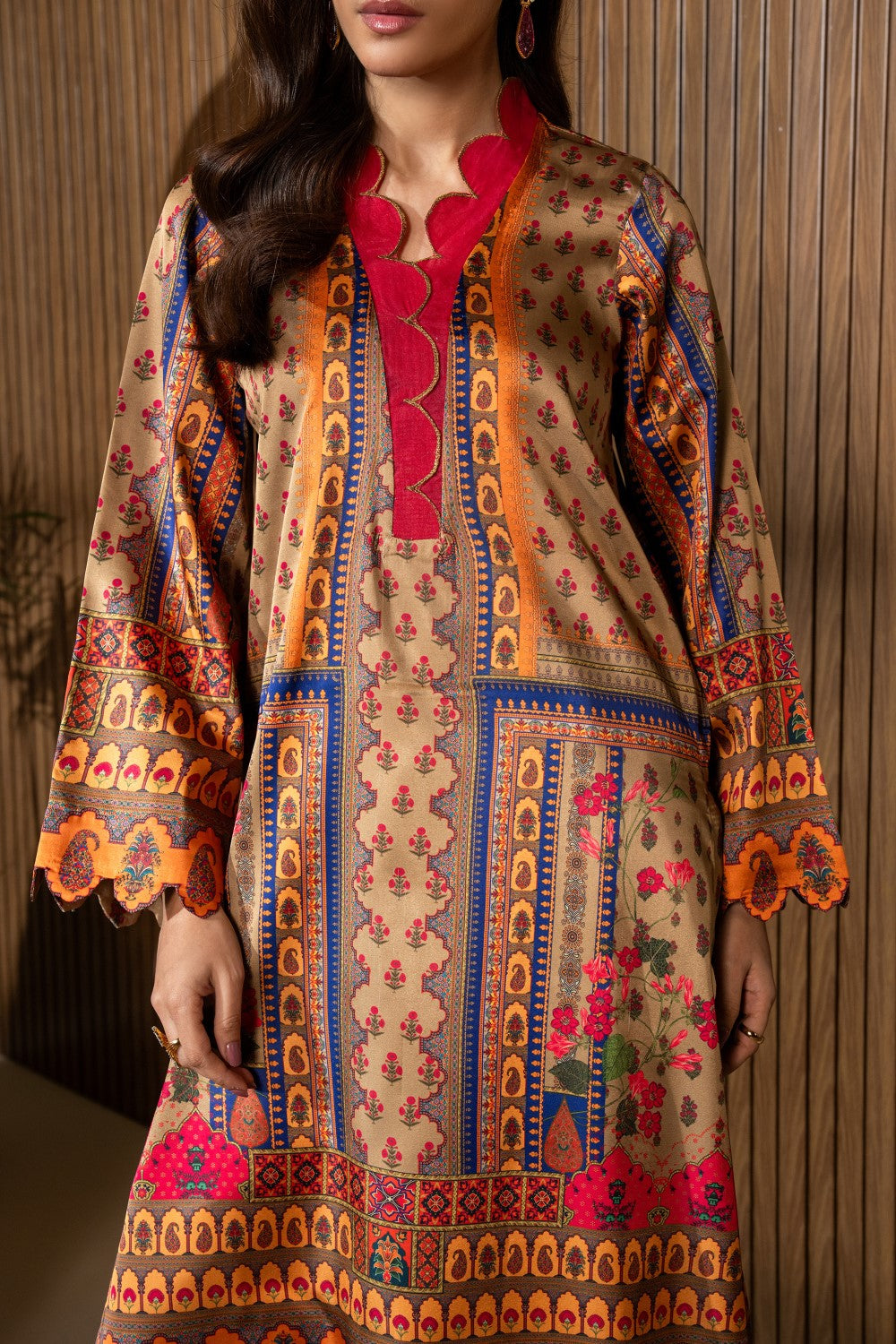 Maryum N Maria | Nazm Collection | SERENA - MS50467 M Rosy Brown Silk