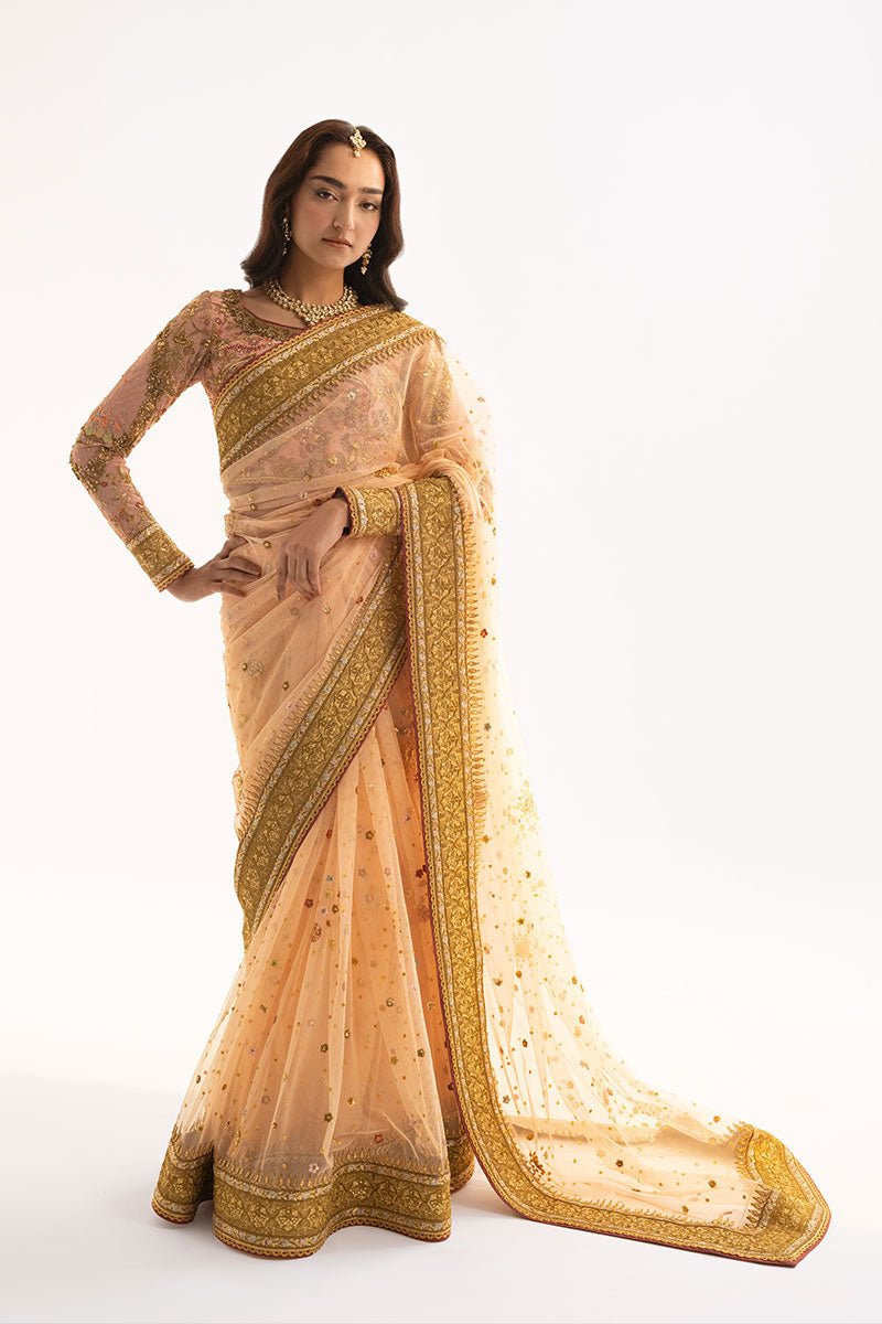 Fahad Hussayn | Ashk o Atar | SHAHRAM XS Pale Peach Net