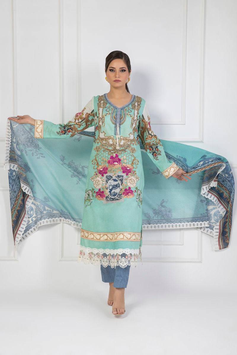 Shamaeel Ansari | Lawn 24 | LV112 - Pakistani Designer Dress - by Shamaeel Ansari | Type: Luxury - 100% Original at Saira Sultan