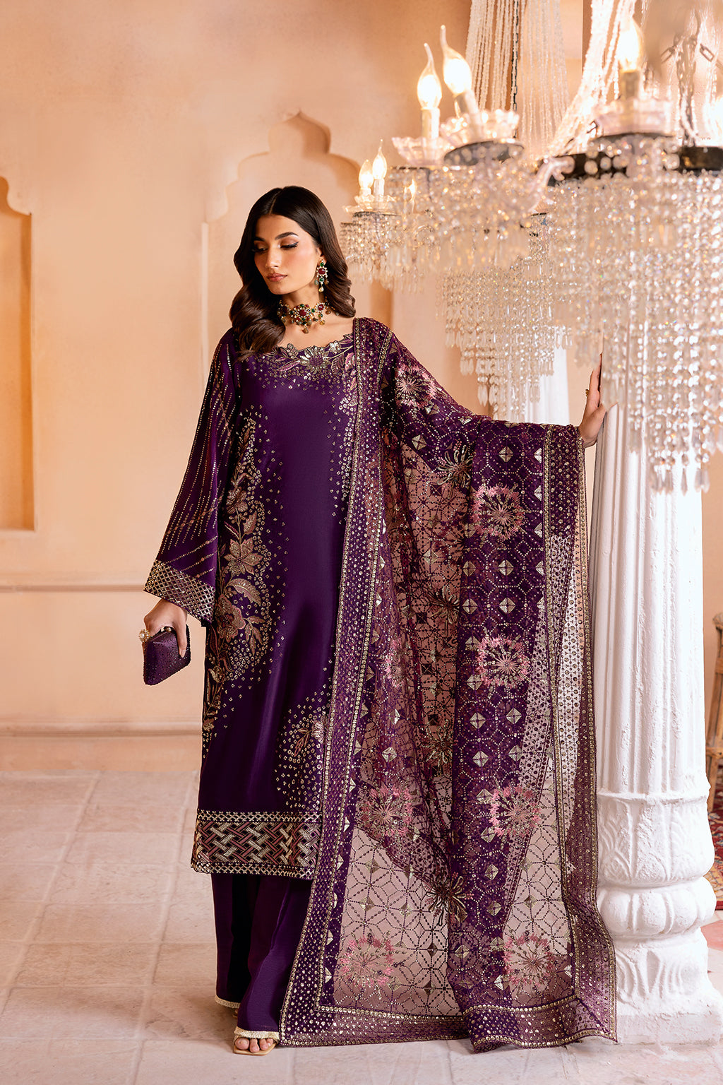 Ramsha | Shehnai Collection | SS-104 XS Dark Purple Raw Silk