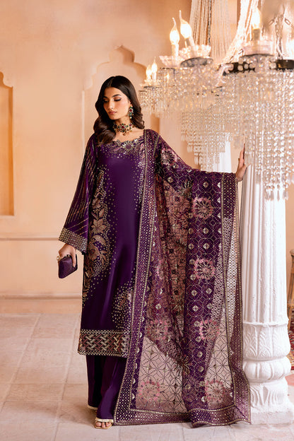 Ramsha | Shehnai Collection | SS-104 XS Dark Purple Raw Silk