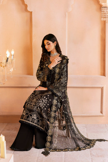 Ramsha | Shehnai Formals | SS-105 L Black Raw Silk