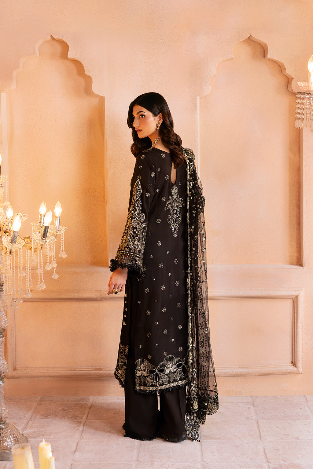 Ramsha | Shehnai Formals | SS-105 S Black Raw Silk