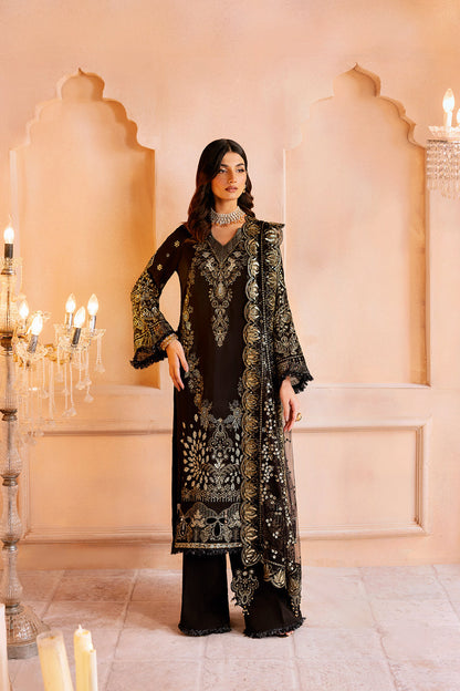 Ramsha | Shehnai Formals | SS-105 XS Black Raw Silk