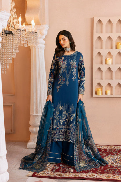 Ramsha | Shehnai Formals | SS-107 L Navy Raw Silk