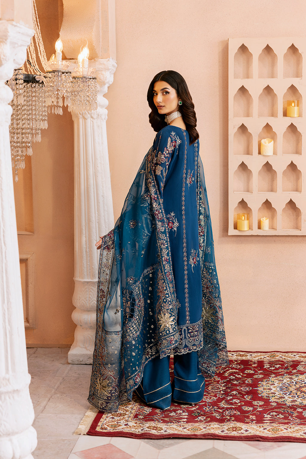 Ramsha | Shehnai Formals | SS-107 S Navy Raw Silk