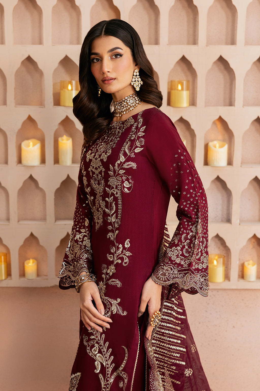 Ramsha | Shehnai Formals | SS-102 L Blood Red Raw Silk