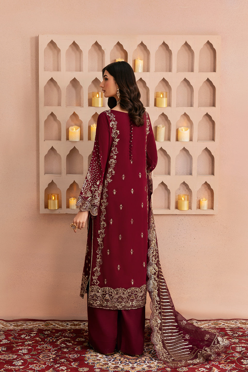 Ramsha | Shehnai Formals | SS-102 S Blood Red Raw Silk