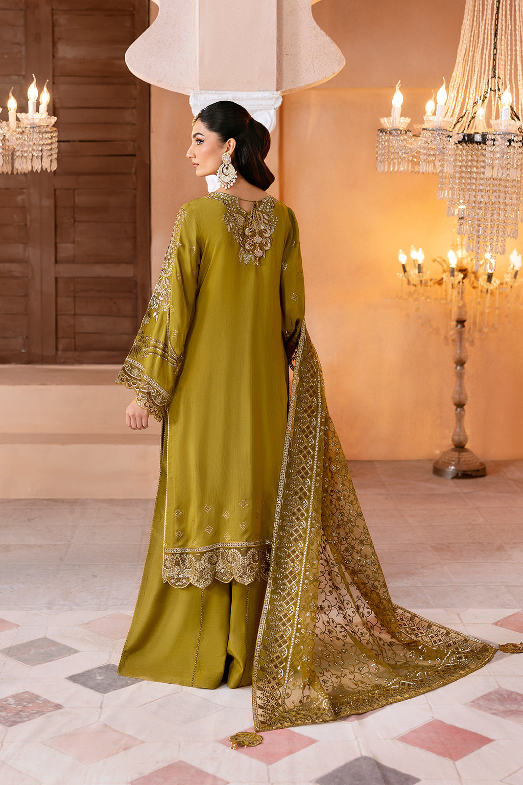 Ramsha | Shehnai Formals | SS-106 S mendhi Raw Silk