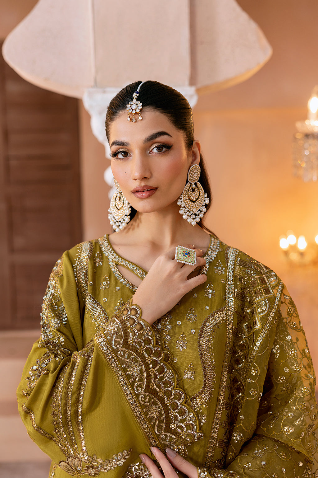Ramsha | Shehnai Formals | SS-106 M mendhi Raw Silk