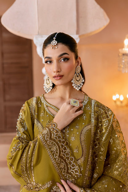Ramsha | Shehnai Formals | SS-106 M mendhi Raw Silk