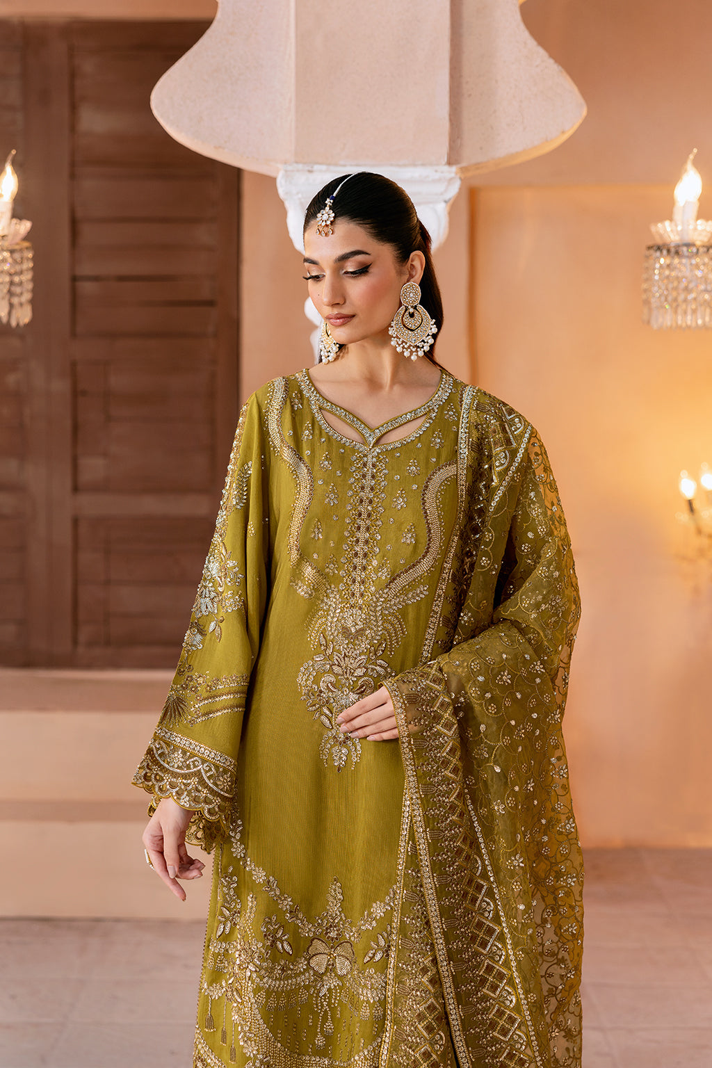 Ramsha | Shehnai Formals | SS-106 XS mendhi Raw Silk