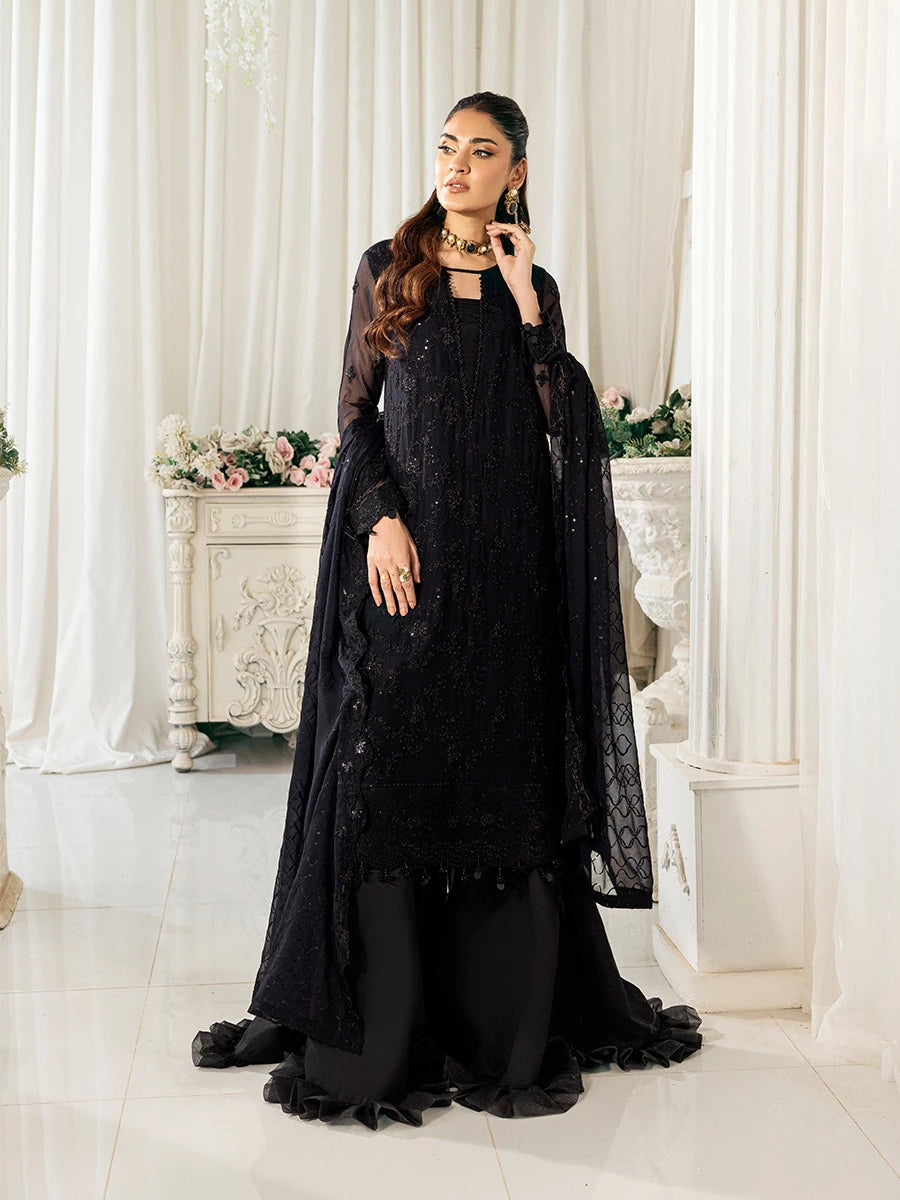 Salitex | Signature Festive Chiffon | SUNS7CH048UT L Black Chiffon