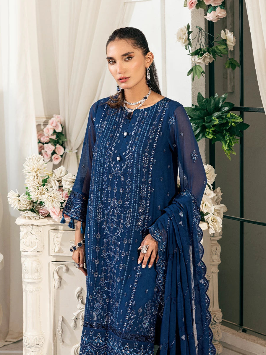 Salitex | Signature Festive Chiffon | SUNS7CH035UT M Navy Blue Chiffon