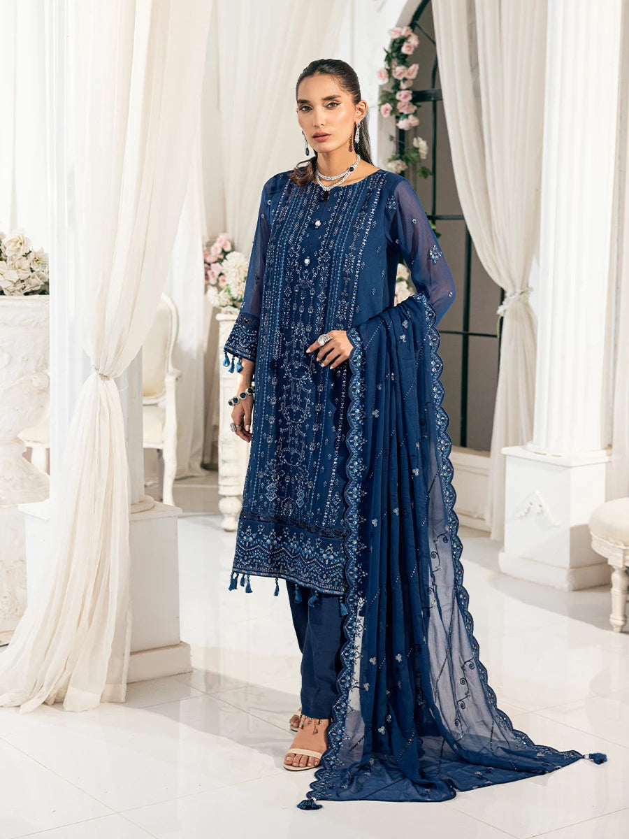 Salitex | Signature Festive Chiffon | SUNS7CH035UT XS Navy Blue Chiffon