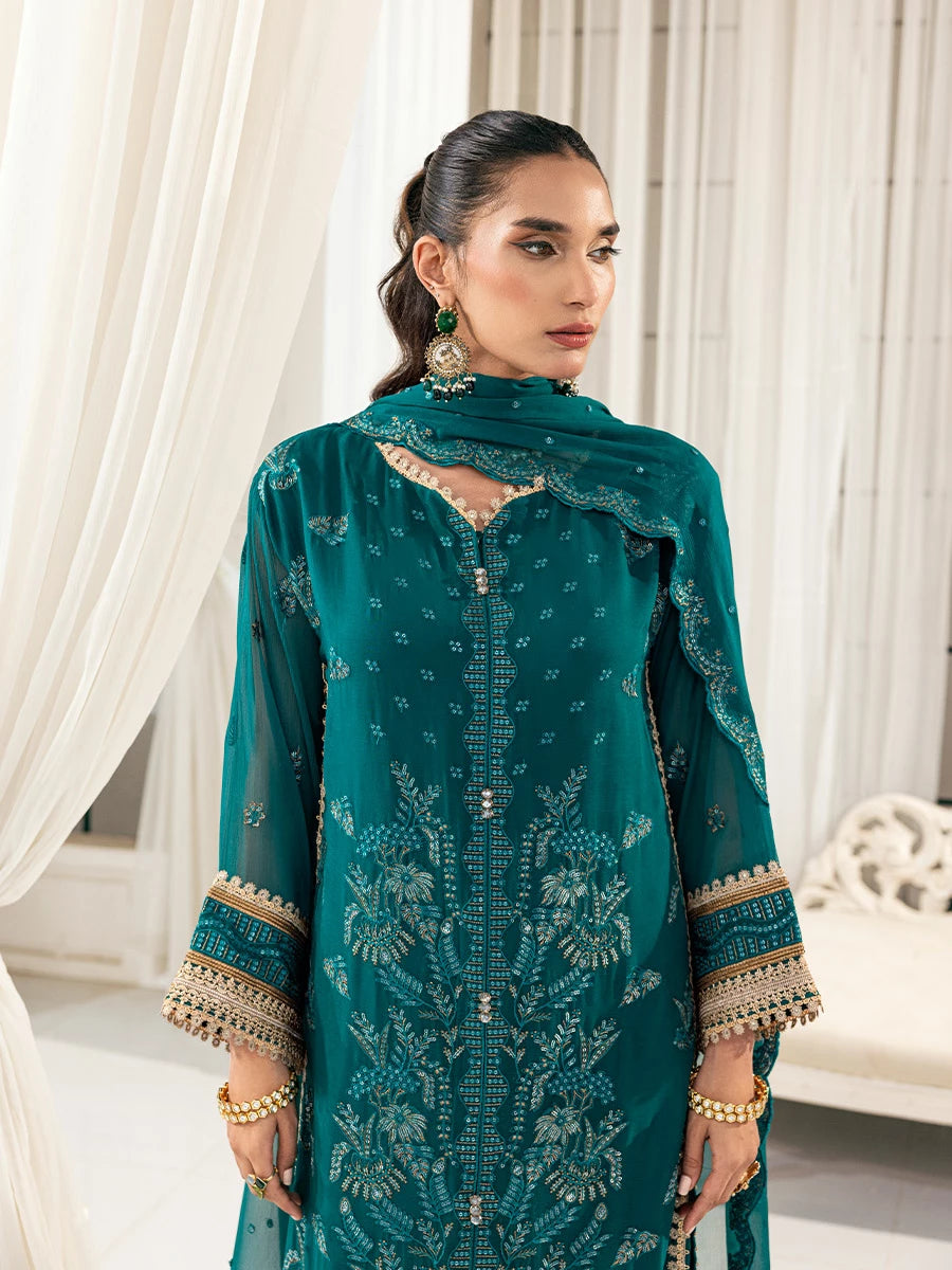 Salitex | Signature Festive Chiffon | SUNS7CH045UT M Teal Green Chiffon
