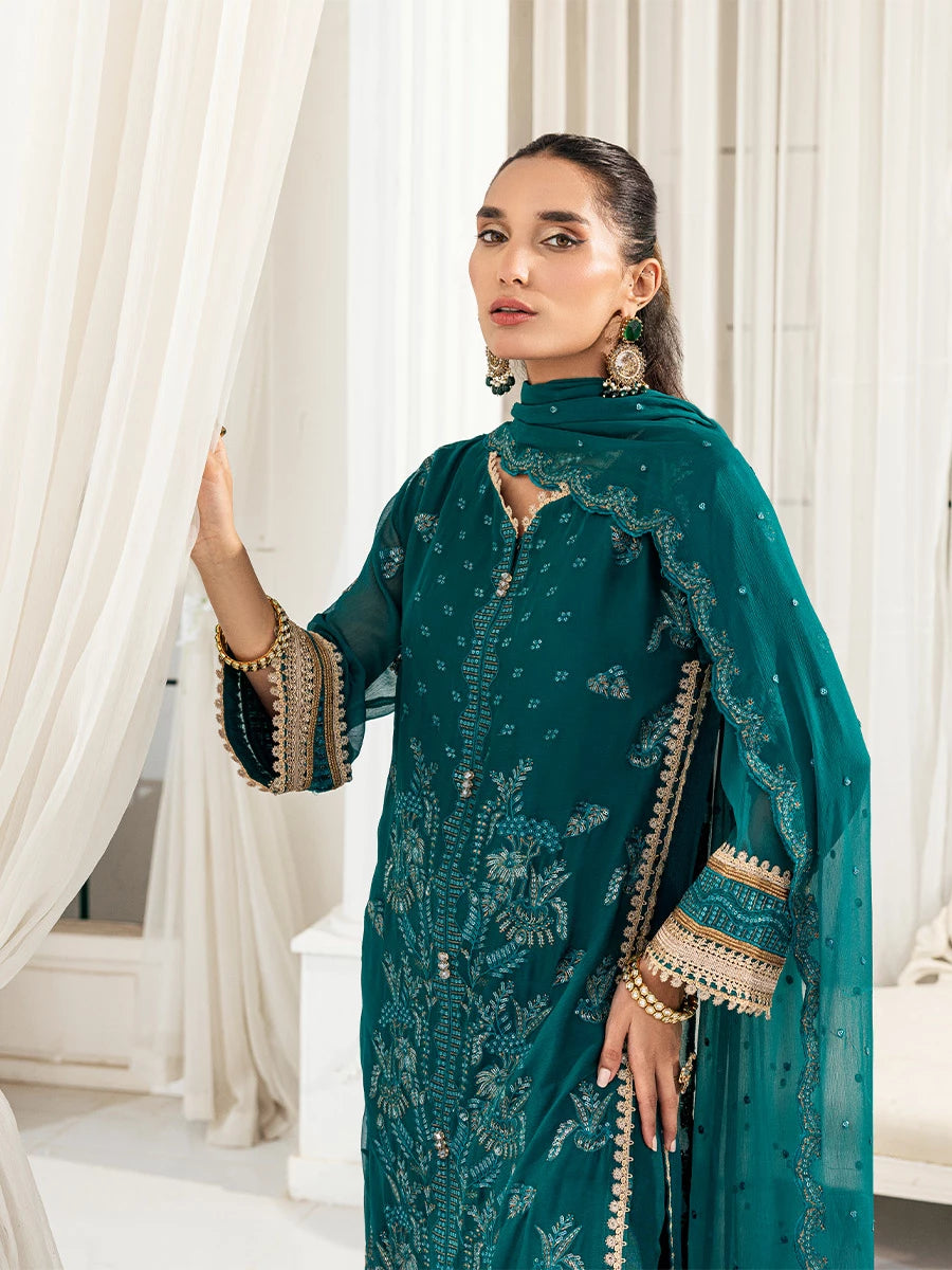 Salitex | Signature Festive Chiffon | SUNS7CH045UT L Teal Green Chiffon