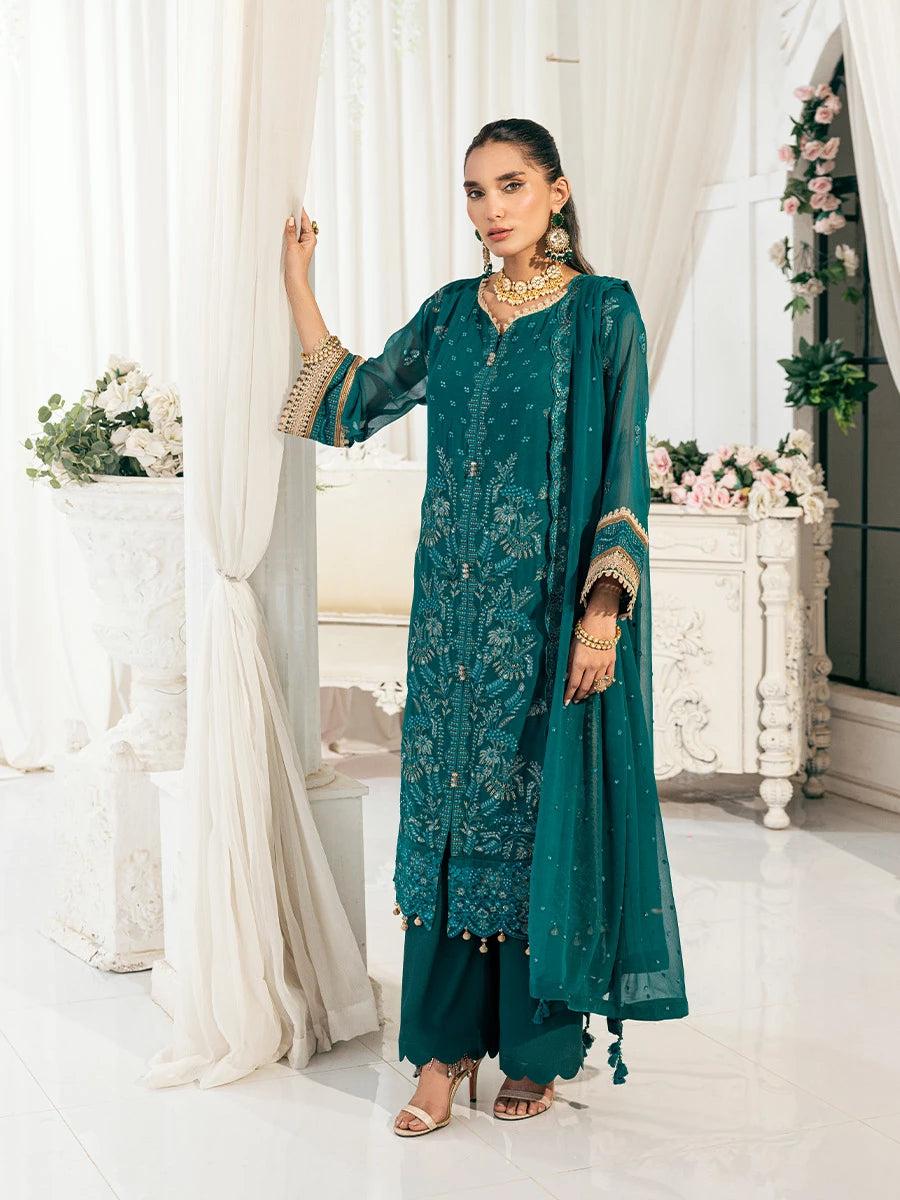 Salitex | Signature Festive Chiffon | SUNS7CH045UT XS Teal Green Chiffon
