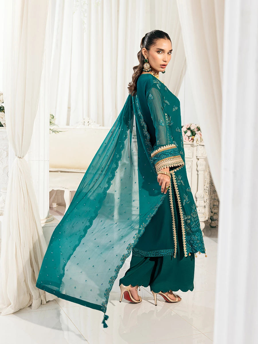 Salitex | Signature Festive Chiffon | SUNS7CH045UT XL Teal Green Chiffon