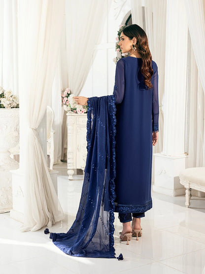 Salitex | Signature Festive Chiffon | SUNS7CH042UT XL Dark Blue Chiffon