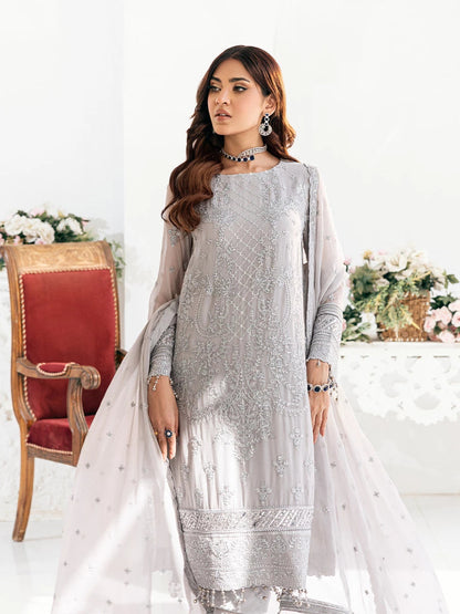 Salitex | Signature Festive Chiffon | SUNS7CH034UT L Silver Chiffon