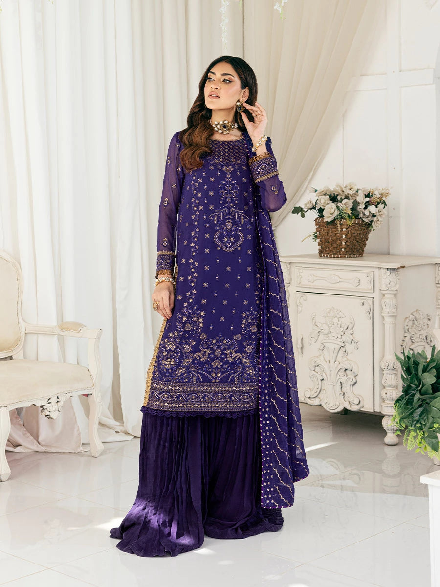 Salitex | Signature Festive Chiffon | SUNS7CH046UT XL Purple Chiffon