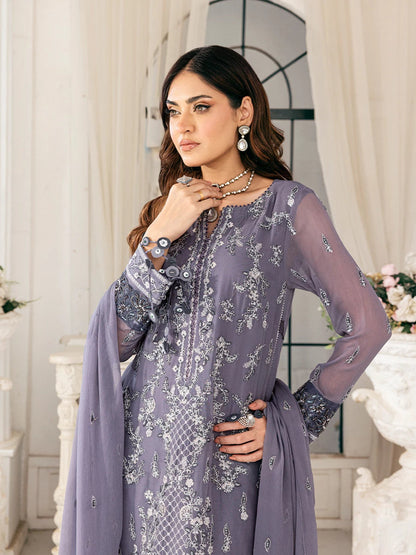 Salitex | Signature Festive Chiffon | SUNS7CH047UT M Purple Gray Chiffon