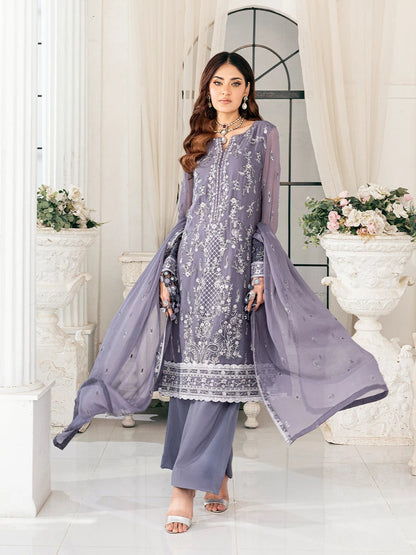 Salitex | Signature Festive Chiffon | SUNS7CH047UT L Purple Gray Chiffon