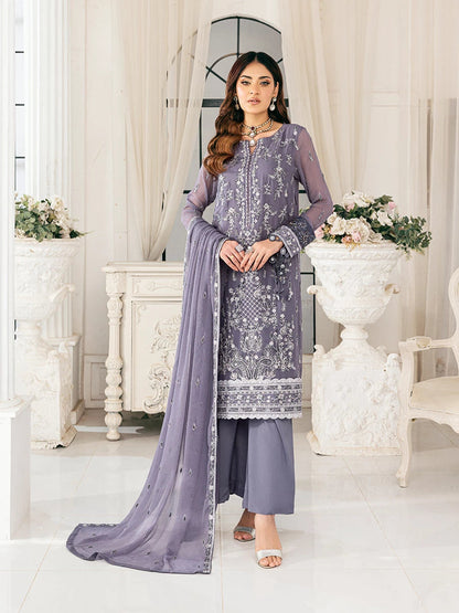Salitex | Signature Festive Chiffon | SUNS7CH047UT XS Purple Gray Chiffon