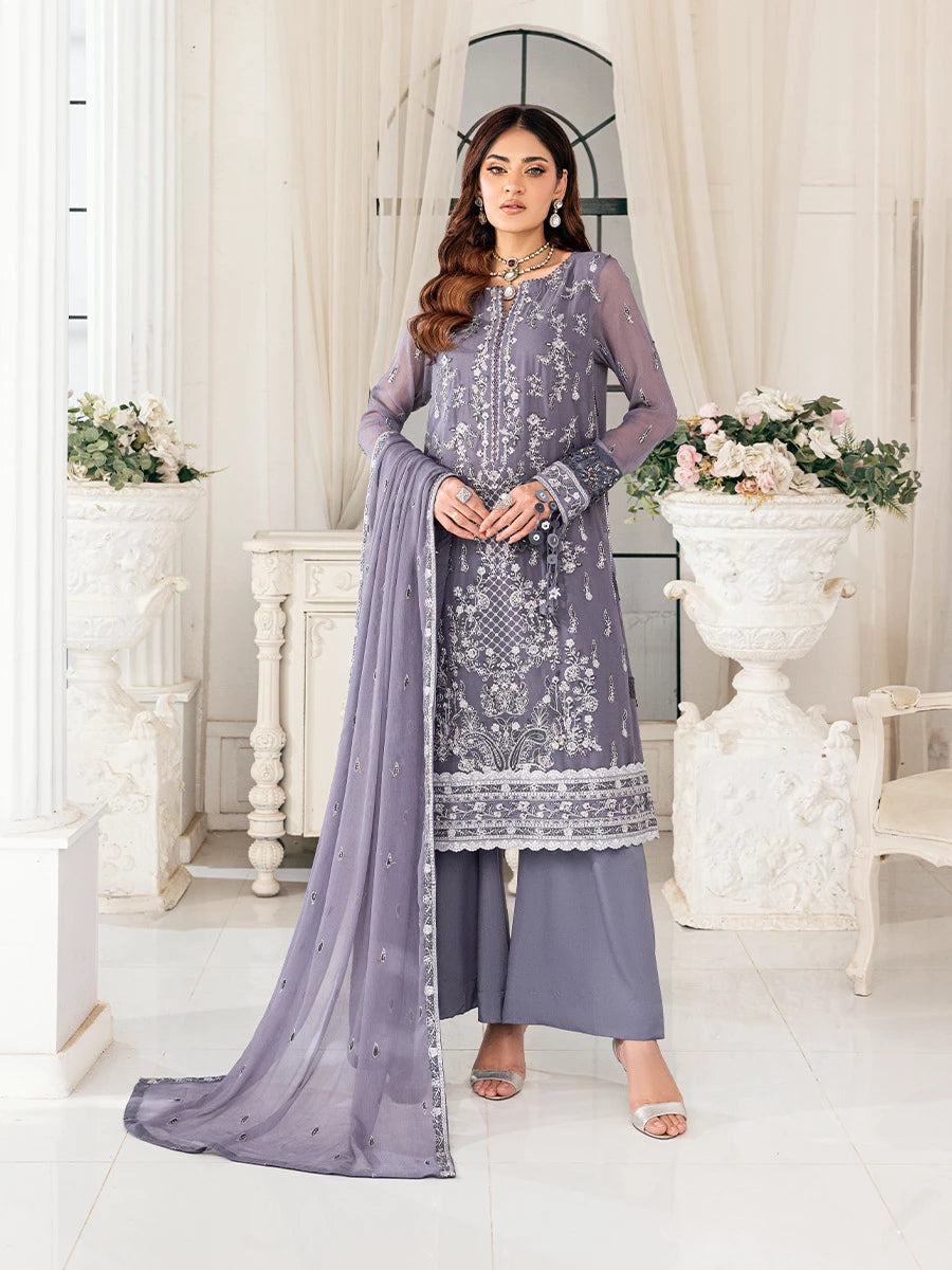 Salitex | Signature Festive Chiffon | SUNS7CH047UT XL Purple Gray Chiffon