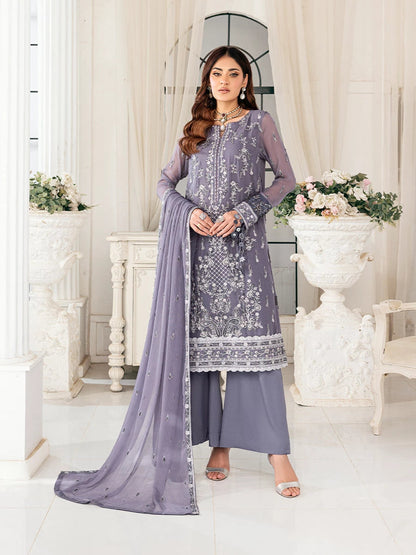 Salitex | Signature Festive Chiffon | SUNS7CH047UT XL Purple Gray Chiffon
