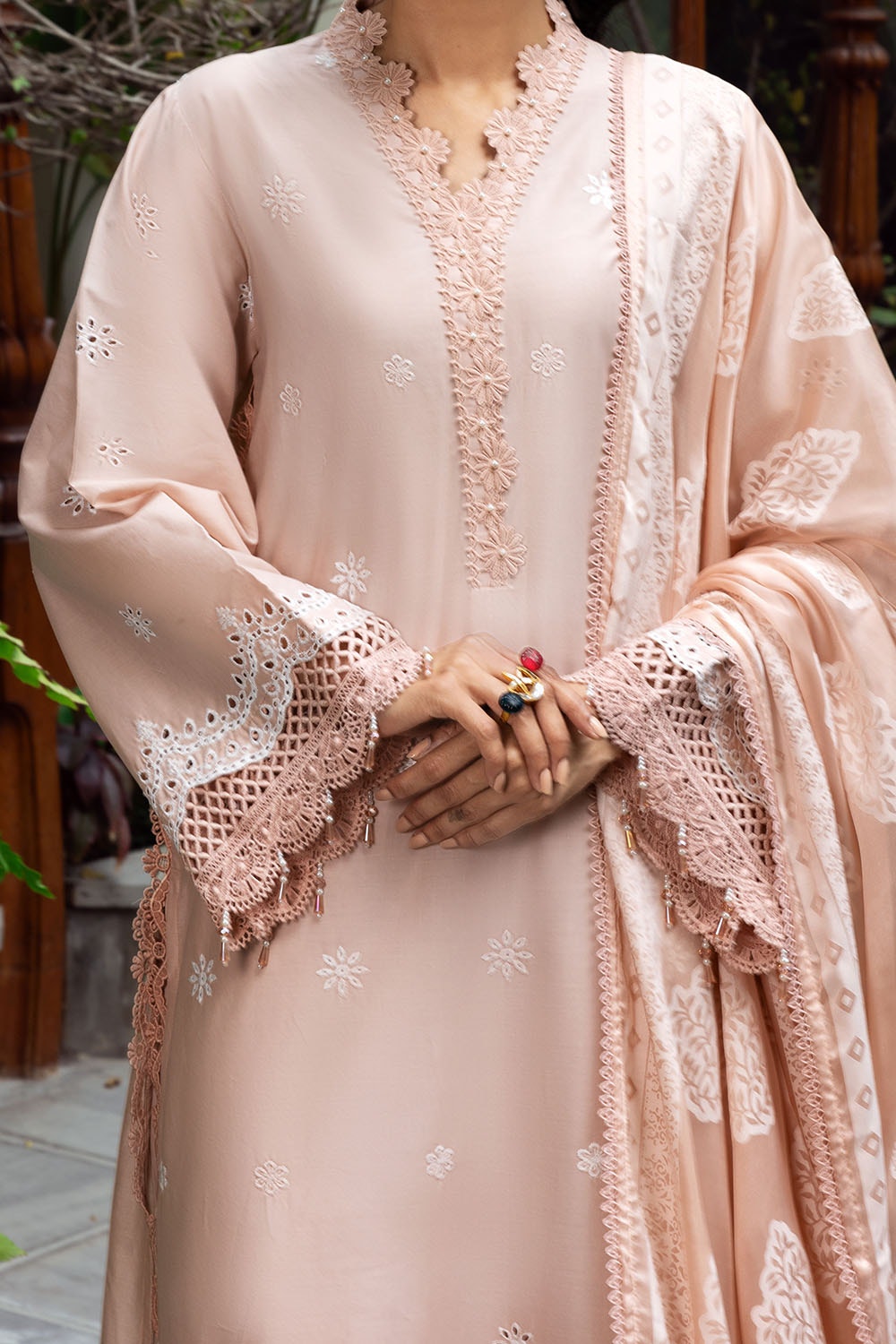 Gul Ahmed | Festive Capsule 25 | SP-52047 S Pale Peach Lawn