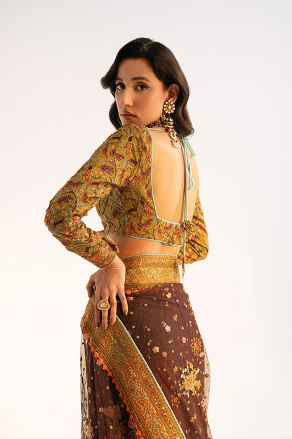 Fahad Hussayn | Ashk o Atar | SOROUR L Chocolate Brown Net