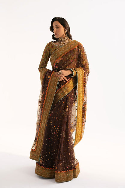 Fahad Hussayn | Ashk o Atar | SOROUR XS Chocolate Brown Net