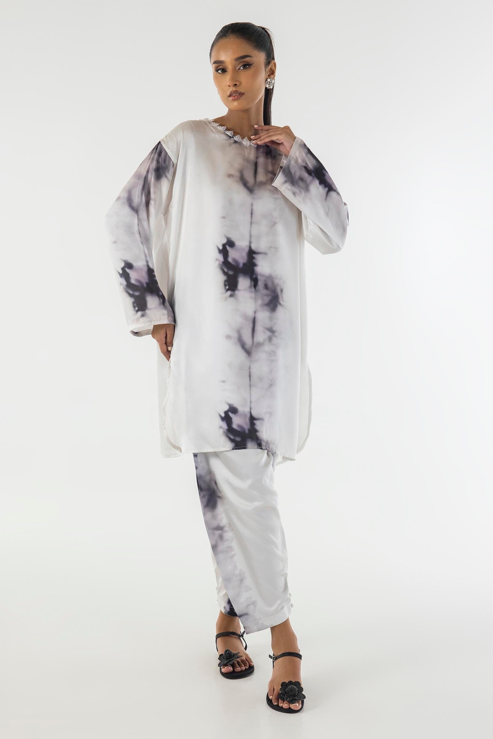 Sana Safinaz | Silk Tunics | SS24STP121P2T S Multicolor Poly Satin