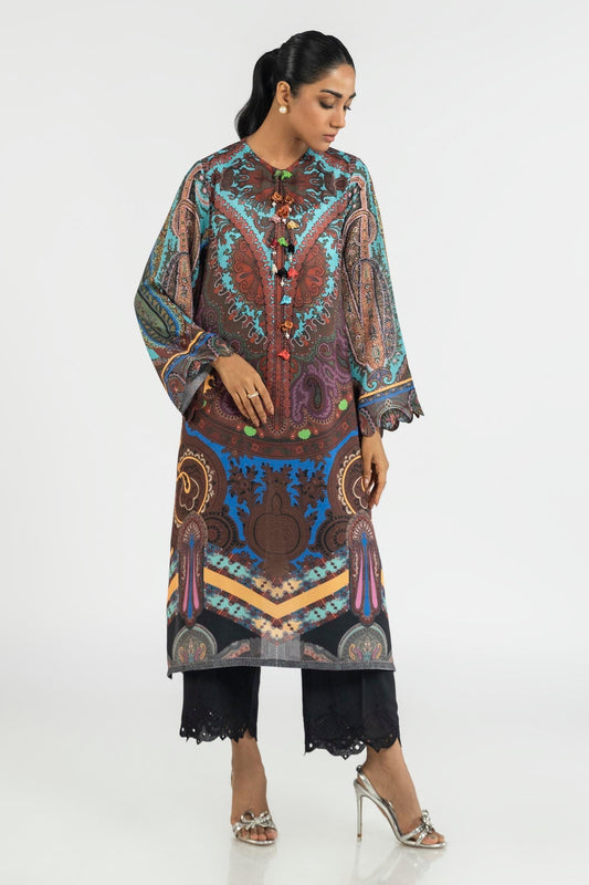 Sana Safinaz | Silk Tunics | SS24STP173 S Multicolor Crepe