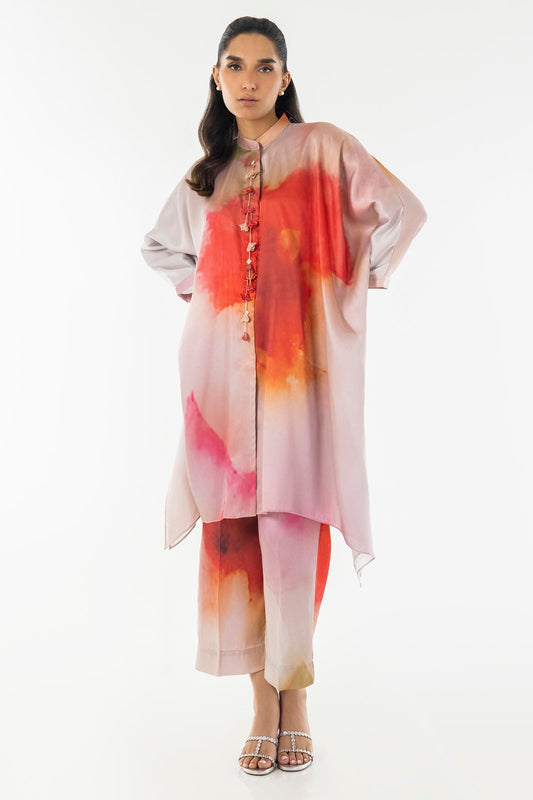 Sana Safinaz | Silk Tunics | SS24STP178P2T S Multicolor Poly Satin