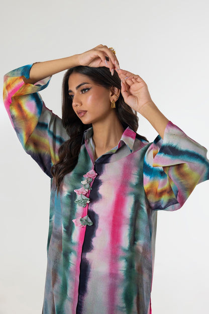 Sana Safinaz | Silk Tunics | SS24STP179 L Multicolor Poly Satin